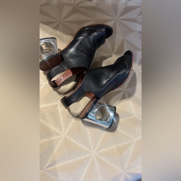 Marni Black Leather Heels with Silver Block Heel size EU37 - Picture 7 of 9